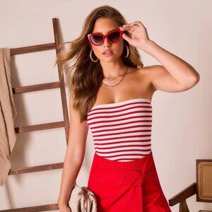 Saltwood Contrast Striped Tube Top